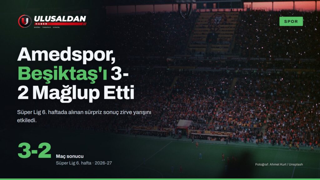 Taraftarlarla dolu kalabalık bir stadyum (Amedspor Beşiktaş maçı haberi, temsili görsel)