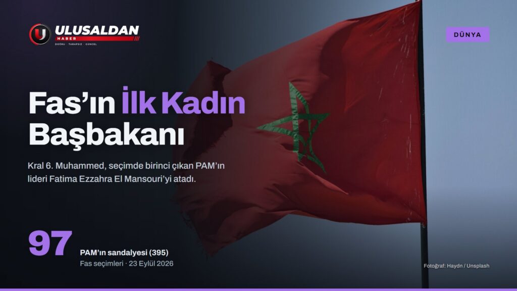 Gökyüzünde dalgalanan Fas bayrağı