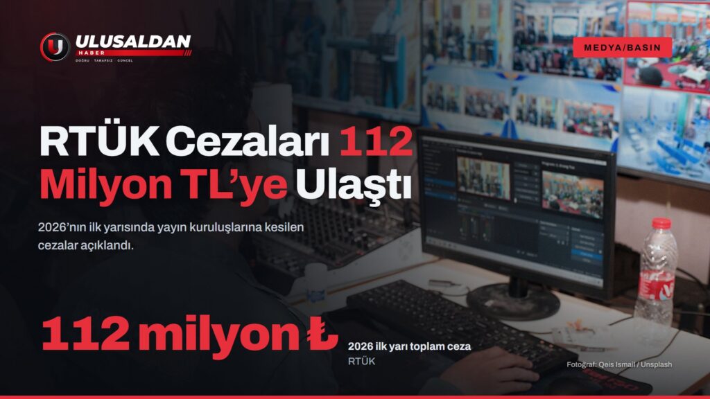 Televizyon kontrol odasında ekranlar (RTÜK cezaları haberi, temsili görsel)