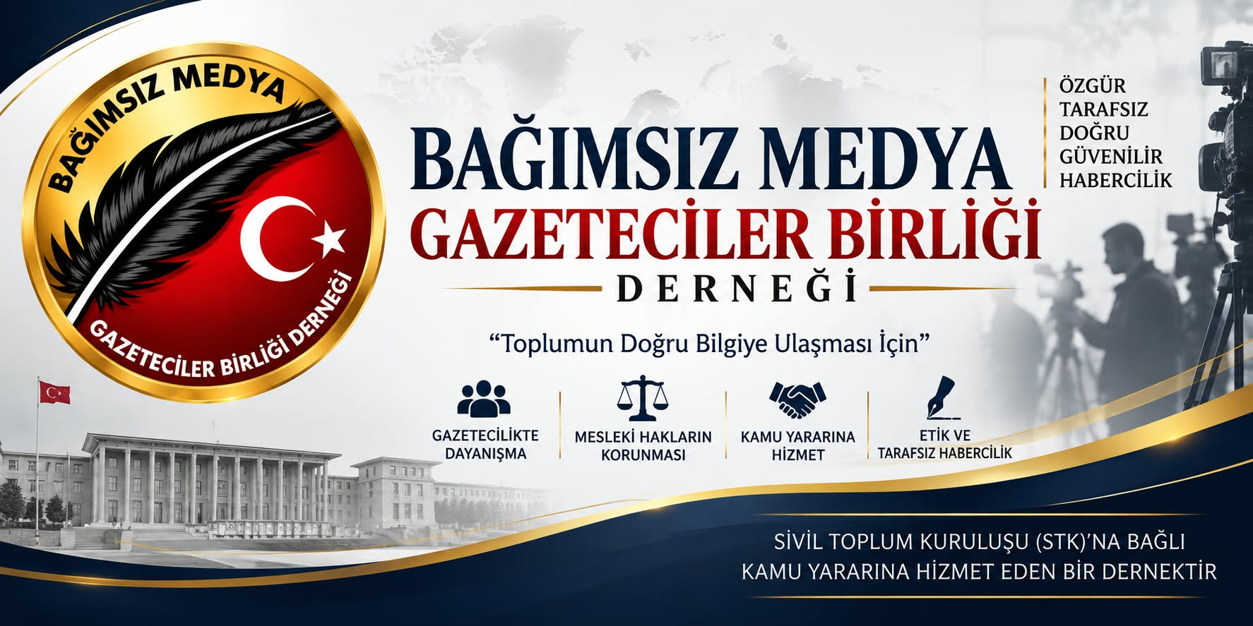Derneğin dört temel hedefini gösteren tanıtım afişi