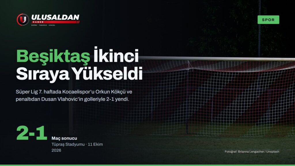 Beşiktaş Kocaelispor Maçı 2-1 Bitti: Siyah-Beyazlılar İkinci Sıraya Yükseldi